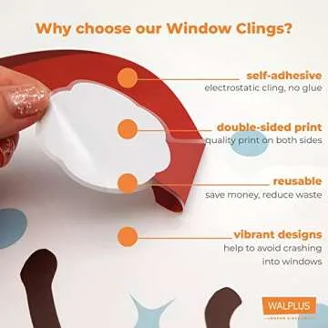 WALPLUS Christmas Window Clings for Festive Decorations