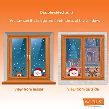 WALPLUS Christmas Window Clings for Festive Decorations