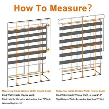 Persilux Custom Blackout Window Shades Zebra Blinds (24" W X 72" H, Dark Grey) Dual Layer Roller Sheer Shades Light Control for Day and Night Shades for Windows and Home, Easy to Install