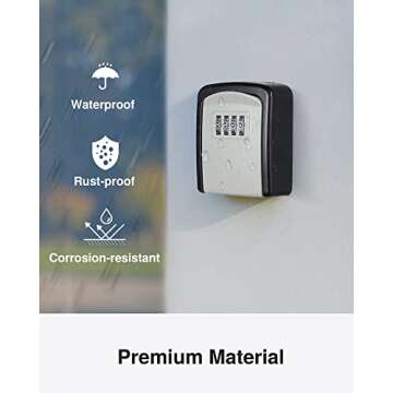 Puroma Key Lock Box, 4-Digit Combination Key Storage Lockbox, Portable Wall Mounted Security Lockbox...