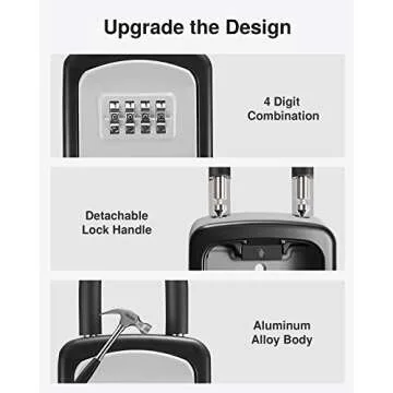 Puroma 4-Digit Key Lock Box for Homes and Renters