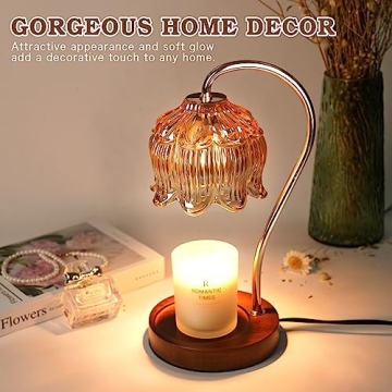 Dimmable Flower Candle Warmer Lamp with Timer