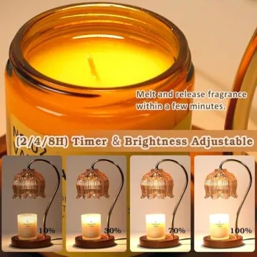 Dimmable Flower Candle Warmer Lamp with Timer