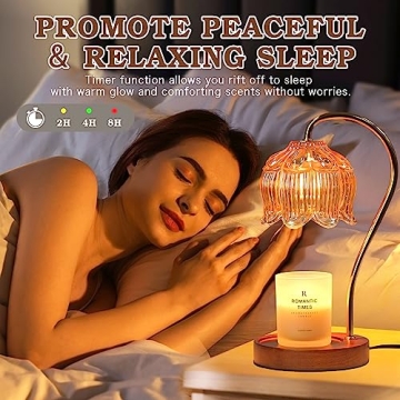 Dimmable Flower Candle Warmer Lamp with Timer