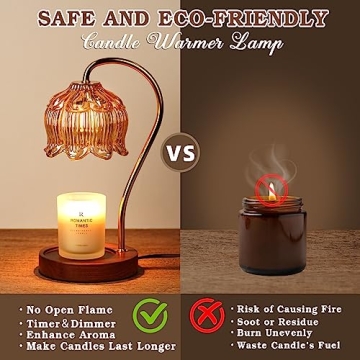 Dimmable Flower Candle Warmer Lamp with Timer
