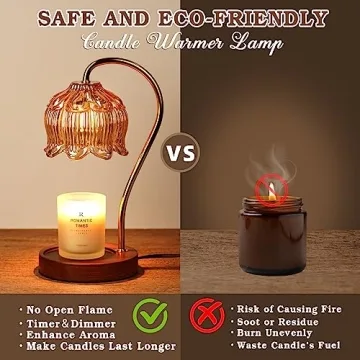 Dimmable Flower Candle Warmer Lamp with Timer