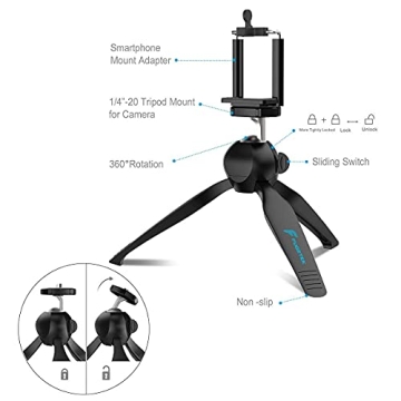 Fugetek Portable Mini Tripod for Phones and Cameras