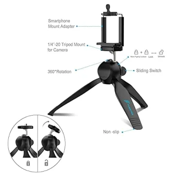 Fugetek Portable Mini Tripod for Phones and Cameras
