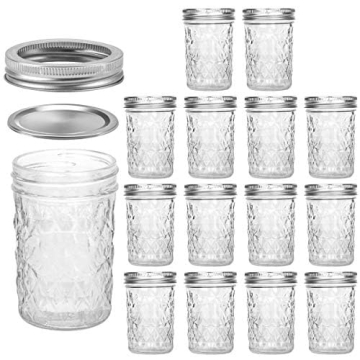 VERONES 8 OZ Mason Jars Set - Ideal for Canning & Gifting