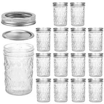 VERONES 8 OZ Mason Jars Set - Ideal for Canning & Gifting