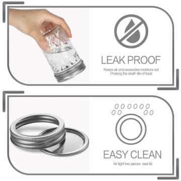 VERONES 8 OZ Mason Jars Set - Ideal for Canning & Gifting