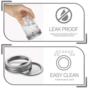 VERONES 8 OZ Mason Jars Set - Ideal for Canning & Gifting