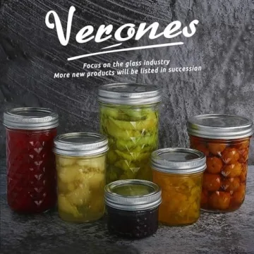 VERONES 8 OZ Mason Jars Set - Ideal for Canning & Gifting