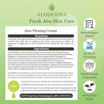 Aloderma Firming Cream for Face and Neck with 62% Organic Aloe Vera - Firming Face Cream with Hyaluronic Acid & Carnosine - Natural Renewing Aloe Face Cream - Instantly Hydrate & Plump Skin, 1.7oz