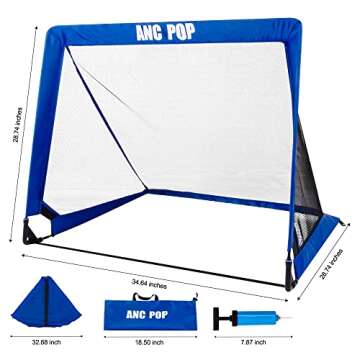 Portable Pop Up Soccer Goal for Kids Trainning and Family Game Foldable Soccer Net for Backyard with...