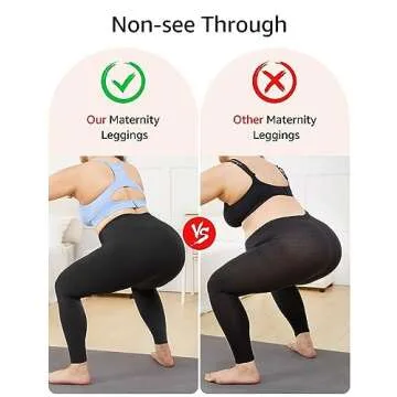 HOFISH Women's Maternity Leggings Pregnancy Yoga Pants Active Wear Workout Leggings with Pockets Black S