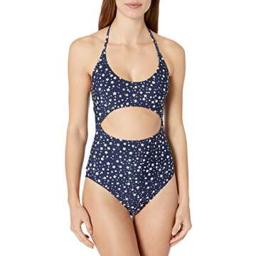 Cyn & Luca Junior's Standard Front Cut Out One Piece, Navy, X-Large