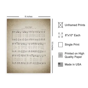 Silent Night Poster | Christmas Song Sheet Art Print