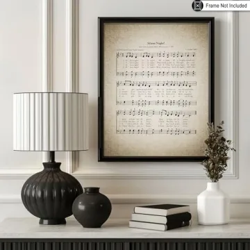Silent Night Poster | Christmas Song Sheet Art Print