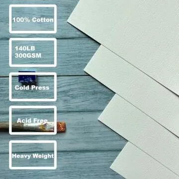 tumuarta Watercolor Sketchbook, 7.5x5, 140 LB, 300GSM, 100% Cotton Paper, Cold Press, 24 Sheets,48 Pages, Watercolor Journal for Use As Travel Sketch Book and Mixed Media Pad On The Go