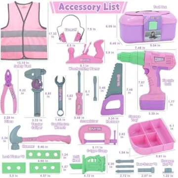 Kids Tool Set, 31 PCS Kids Tool Box Pretend Play Construction Toy with Electric Drill Hammer Tool Accessories Toddler Tool Set for Girls Boys Ages 3 4 5 6 7 Years Old