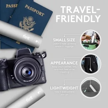 Flint Classic White Mini Lint Roller - Travel Size & Effective