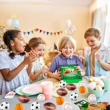 Garma 28 Pack Valentines Gift Cards with Mini Foam Sport Balls Bulk Toys for Kids Classroom Exchange Prizes and Goodie Bags Stuffers, Valentines Stress Relief Party Favor Toys