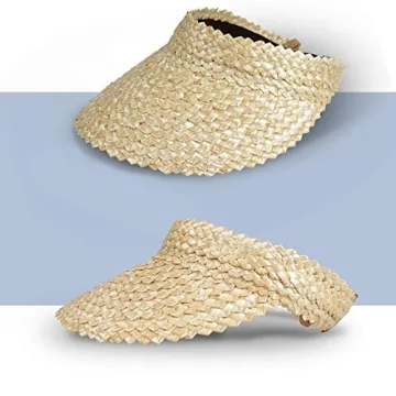 Natural Straw Sun Visor Hat for Women - Stylish Summer Essential