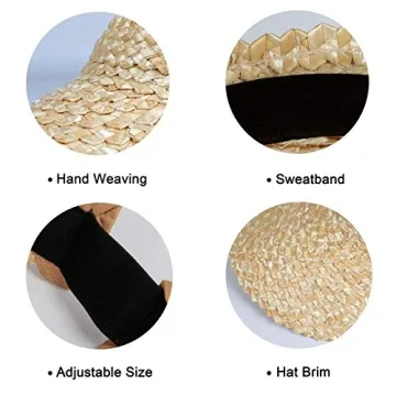 Natural Straw Sun Visor Hat for Women - Stylish Summer Essential