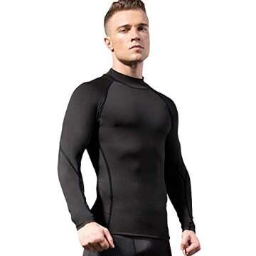 Men's Compression Shirts Long Sleeve Athletic Workout Tops Gym Undershirts Active Sports Baselayers ...