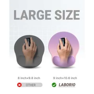 Ergonomic Mouse Pad Wrist Support, Comfortable Mouse Pad Wrist Rest, Relieve Wrist Pain Gel Mouse pad, Non-Slip Rubber Base Mousepad for Laptop, Computer (Gradient Pink Purple)