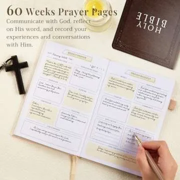 JUBTIC Prayer Journal for Woman, Bible Journal with Verse, 60 Weeks Scripture, Faith & Devotional Journal, Christian Planner, Bible Study Notebooks for Note Taking, Religious Christian Gifts for Women