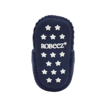 Robeez Baby Booties with Slip Resistant Soles Colby Sweater Knit Snap Booties,F23 Colby Navy,3-6 Mon...