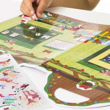 Melissa & Doug Puffy Sticker Activity Book: Santa's Workshop - 52 Reusable Stickers