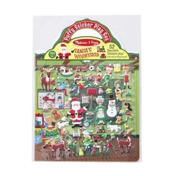 Melissa & Doug Puffy Sticker Activity Book: Santa's Workshop - 52 Reusable Stickers