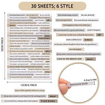 Fainne 1500 Pcs Quote Stickers – 30 Sheet Scrapbooking Phrases for DIY Crafting