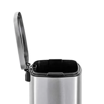 QUALIAZERO 50L/13Gal Heavy Duty Hands-Free Stainless Steel Commercial/Kitchen Step Trash Can, Fingerprint-Resistant Soft Close Lid Trashcan, 50L / 13 GAL