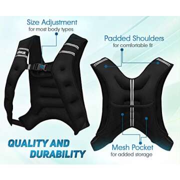 dimok Sport Weighted Vest 12 pounds Cardio Strength Training Workout Equipment Body Weight Vest for Running Walking Men Women Youth (12 LBS)