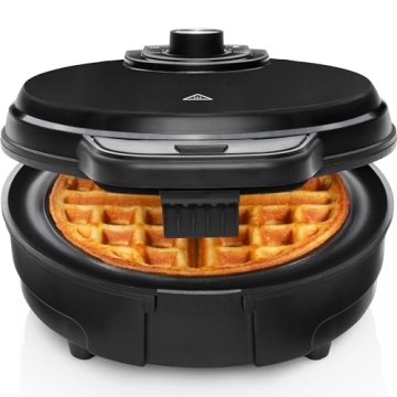 Chefman Anti-Overflow Belgian Waffle Maker with Shade Selector & Easy Cleanup, Black