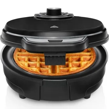Chefman Anti-Overflow Belgian Waffle Maker with Shade Selector & Easy Cleanup, Black