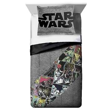 Jay Franco Star Wars Comic Twin Comforter & Sham Set - Super Soft Bedding for Kids