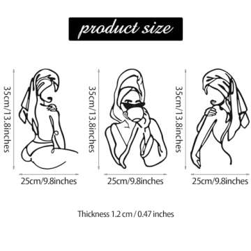 3 Pcs Minimalist Abstract Women Wall Art Decor