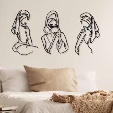 3 Pcs Minimalist Abstract Women Wall Art Decor