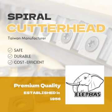 ELEPHAS 8" Spiral Cutter head for Jointer with 28 Inserts