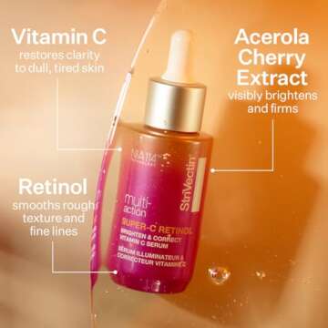 StriVectin Multi-Action Super-C Retinol Brighten and Correct Vitamin C Face Serum with Acerola Cherry Extract, 1 Fl Oz