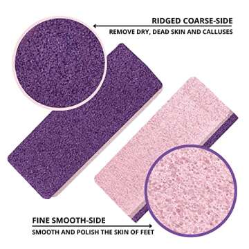 Love Natural Pumice Stone for Feet - Ultimate 2-in-1 Scrubber and Professional Exfoliating Rock for Feet Hands Body Care - Pumice Stone for Dead Skin & Callus Removal (Purple)