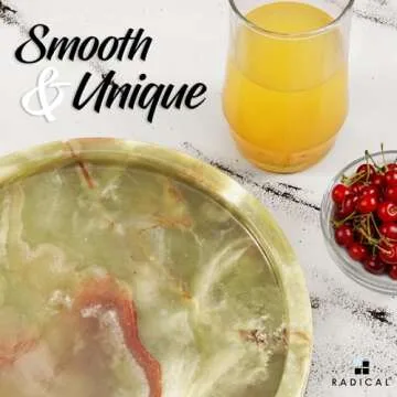 Handmade Green Onyx Marble Round Tray for Serving Food