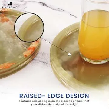 Handmade Green Onyx Marble Round Tray for Serving Food