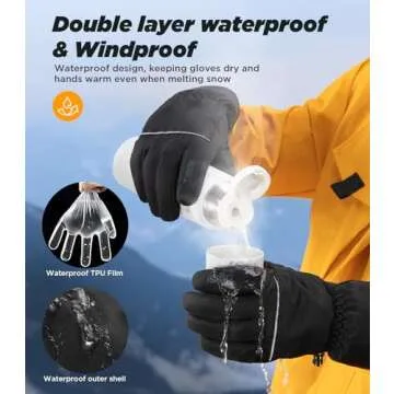 TIBISI Waterproof Ski Gloves - Thermal Comfort for Winter Activities