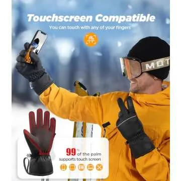 TIBISI Waterproof Ski Gloves - Thermal Comfort for Winter Activities